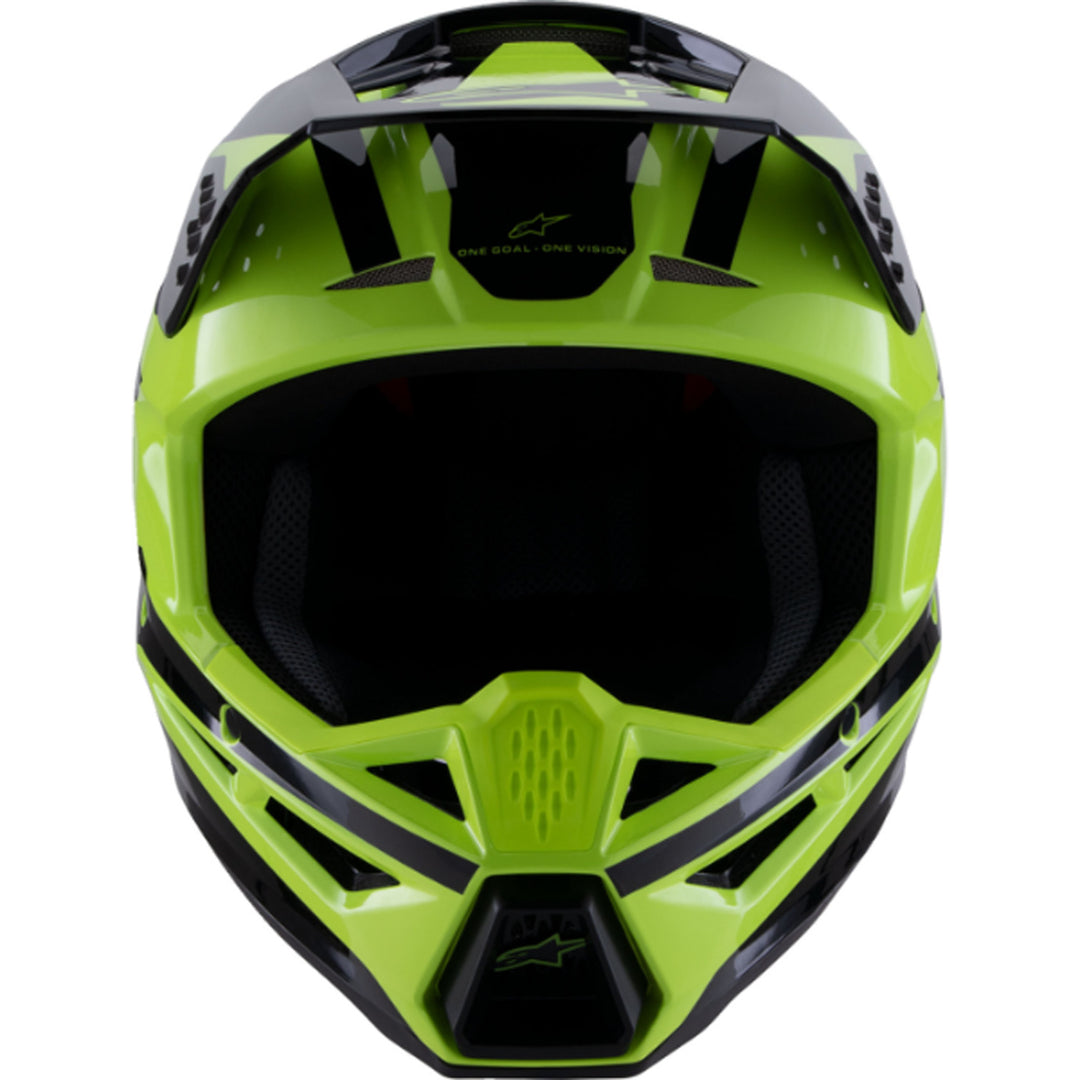 Alpinestars SM3 Heat Helmet Gloss Yellow Fluo/Black - Front View