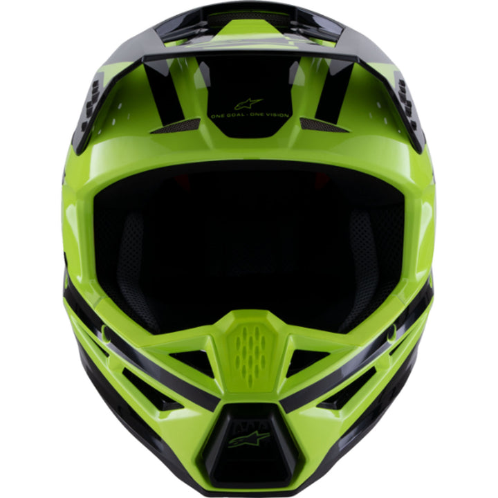Alpinestars SM3 Heat Helmet Gloss Yellow Fluo/Black - Front View