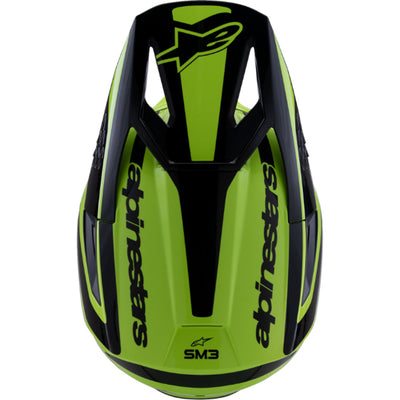 Alpinestars SM3 Heat Helmet Gloss Yellow Fluo/Black - Top Down View