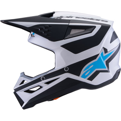 Alpinestars SM3 Heat Helmet Matte Silver/Blue/Black - Left Side View