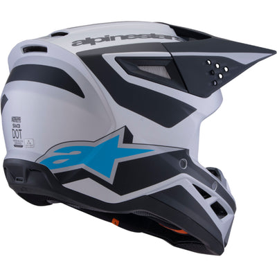 Alpinestars SM3 Heat Helmet Matte Silver/Blue/Black - Rear Right Side View