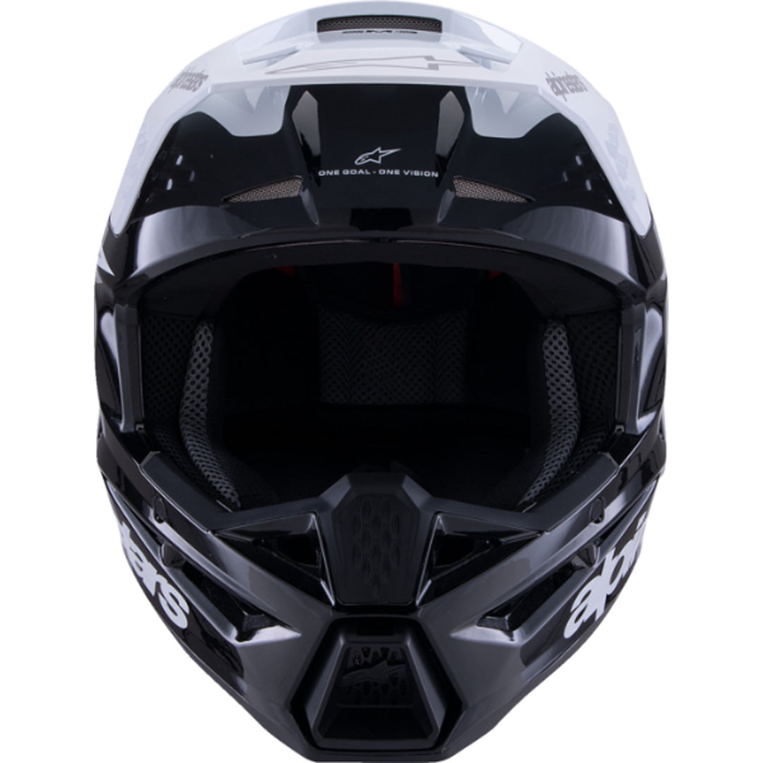 Alpinestars SM3 Radium Helmet Gloss Black/White/Gray - Front View
