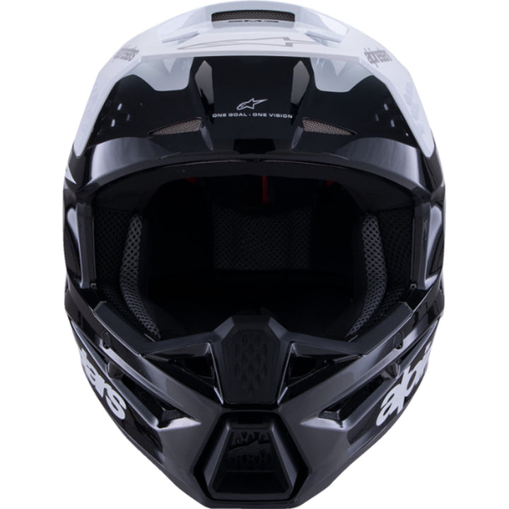 Alpinestars SM3 Radium Helmet Gloss Black/White/Gray - Front View