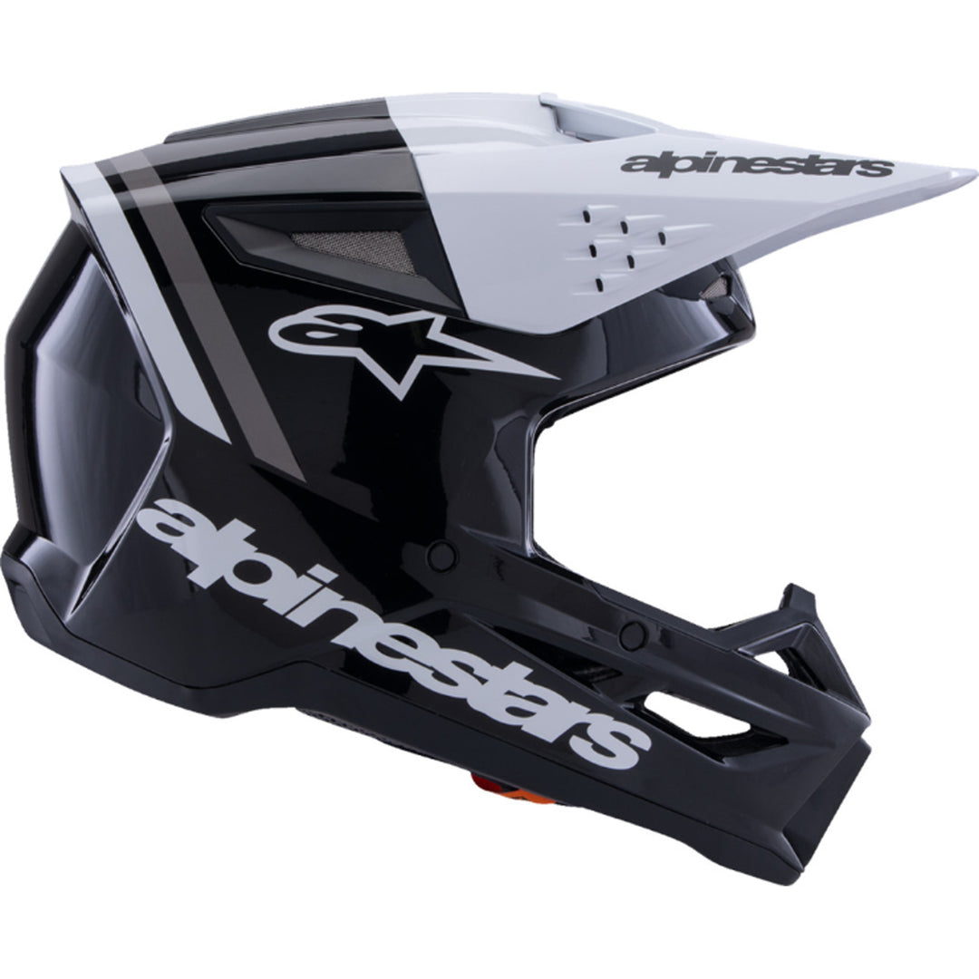 Alpinestars SM3 Radium Helmet Gloss Black/White/Gray - Right Side View