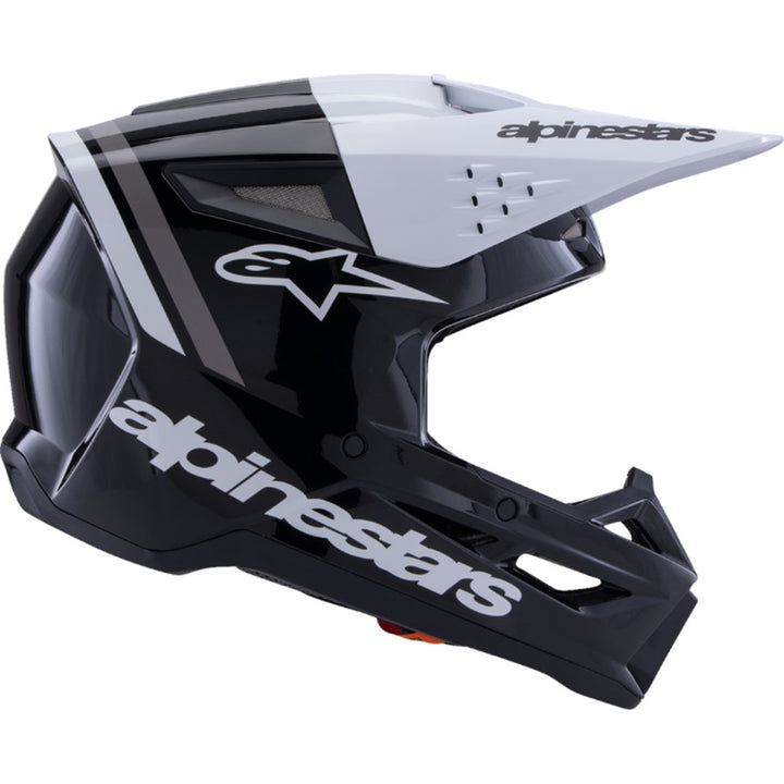 Alpinestars SM3 Radium Helmet Gloss Black/White/Gray - Right Side View