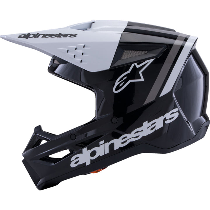 Alpinestars SM3 Radium Helmet Gloss Black/White/Gray - Left Side View