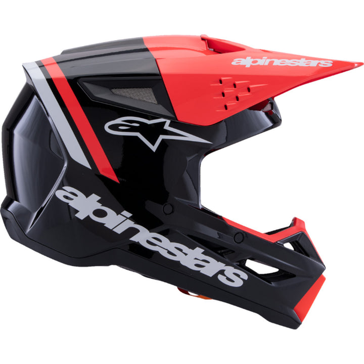 Alpinestars SM3 Radium Helmet Gloss Black/Red Fluo/White - Right Side View