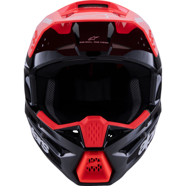 Alpinestars SM3 Radium Helmet Gloss Black/Red Fluo/White - Front View