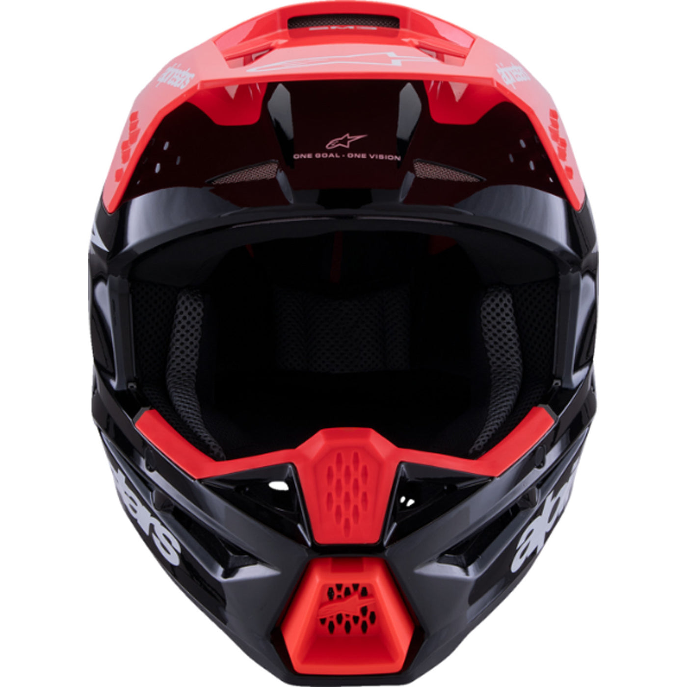 Alpinestars SM3 Radium Helmet Gloss Black/Red Fluo/White - Front View