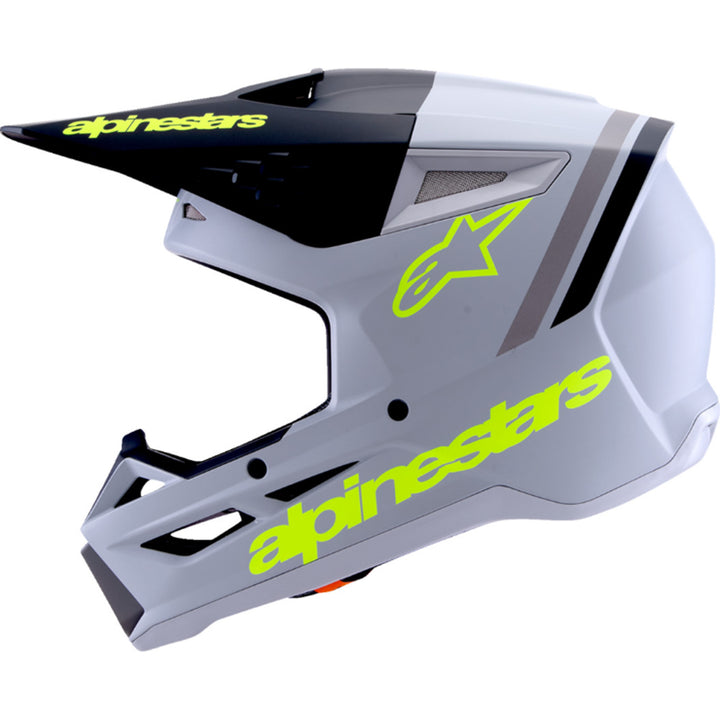 Alpinestars SM3 Radium Helmet Matte Gray/Black/Yellow Fluo - Left Side View