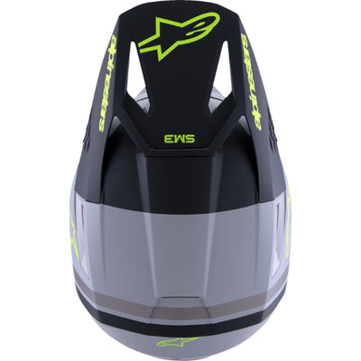 Alpinestars SM3 Radium Helmet Matte Gray/Black/Yellow Fluo - Top Down View