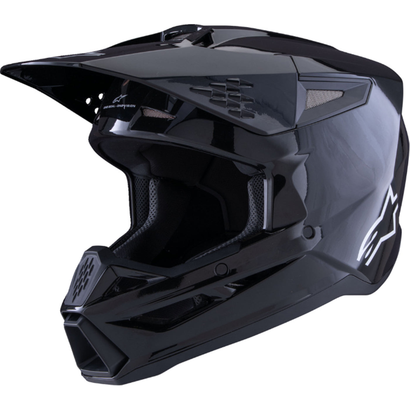 Alpinestars SM3 Solid Helmet Gloss Black - Front Left Side View