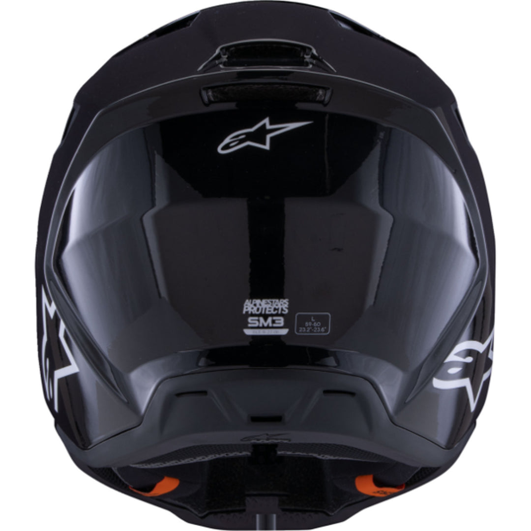 Alpinestars SM3 Solid Helmet Gloss Black - Rear View