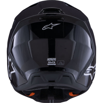 Alpinestars SM3 Solid Helmet Gloss Black - Rear View