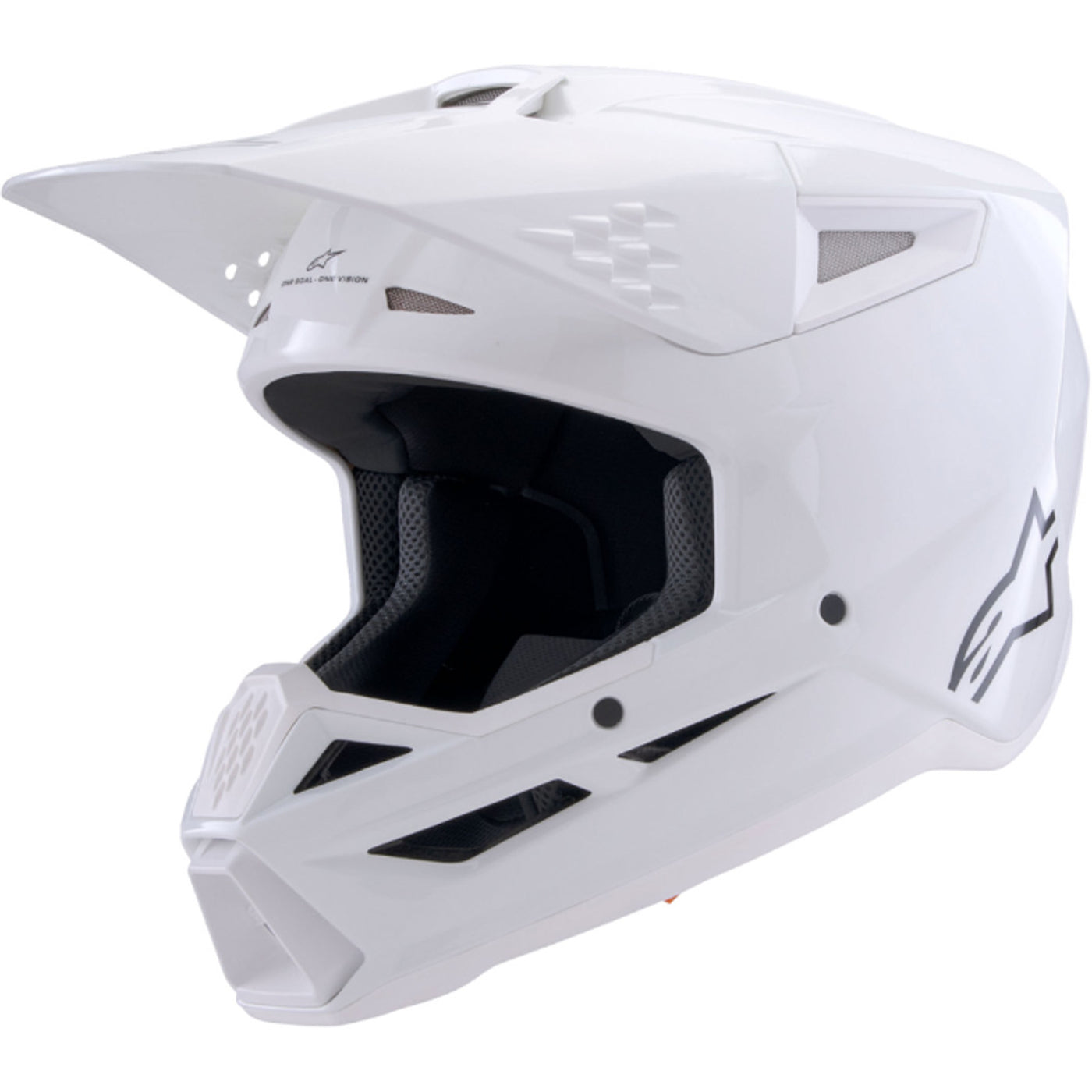 Alpinestars SM3 Solid Helmet Gloss White - Front Left Side View