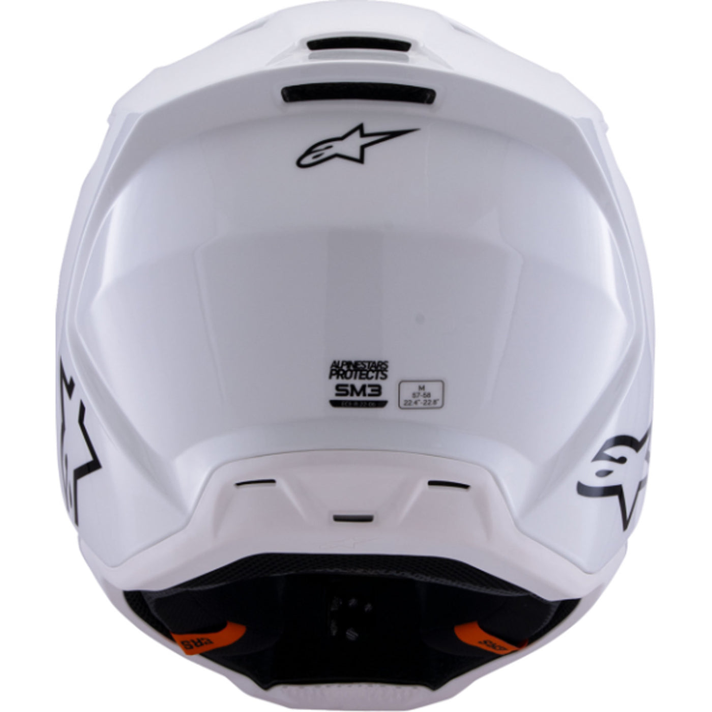 Alpinestars SM3 Solid Helmet Gloss White - Rear View