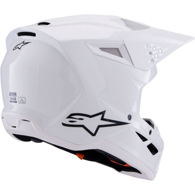 Alpinestars SM3 Solid Helmet Gloss White - Rear Right Side View