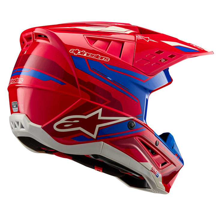Alpinestars SM5 Action 2 Helmet Bright Red/Blue - Rear Side View