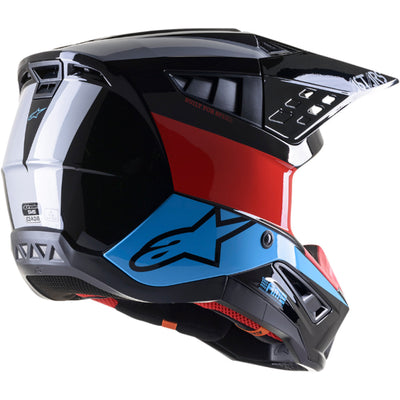 Alpinestars SM5 Bond Helmet Black/Red/Cyan - Rear Side View