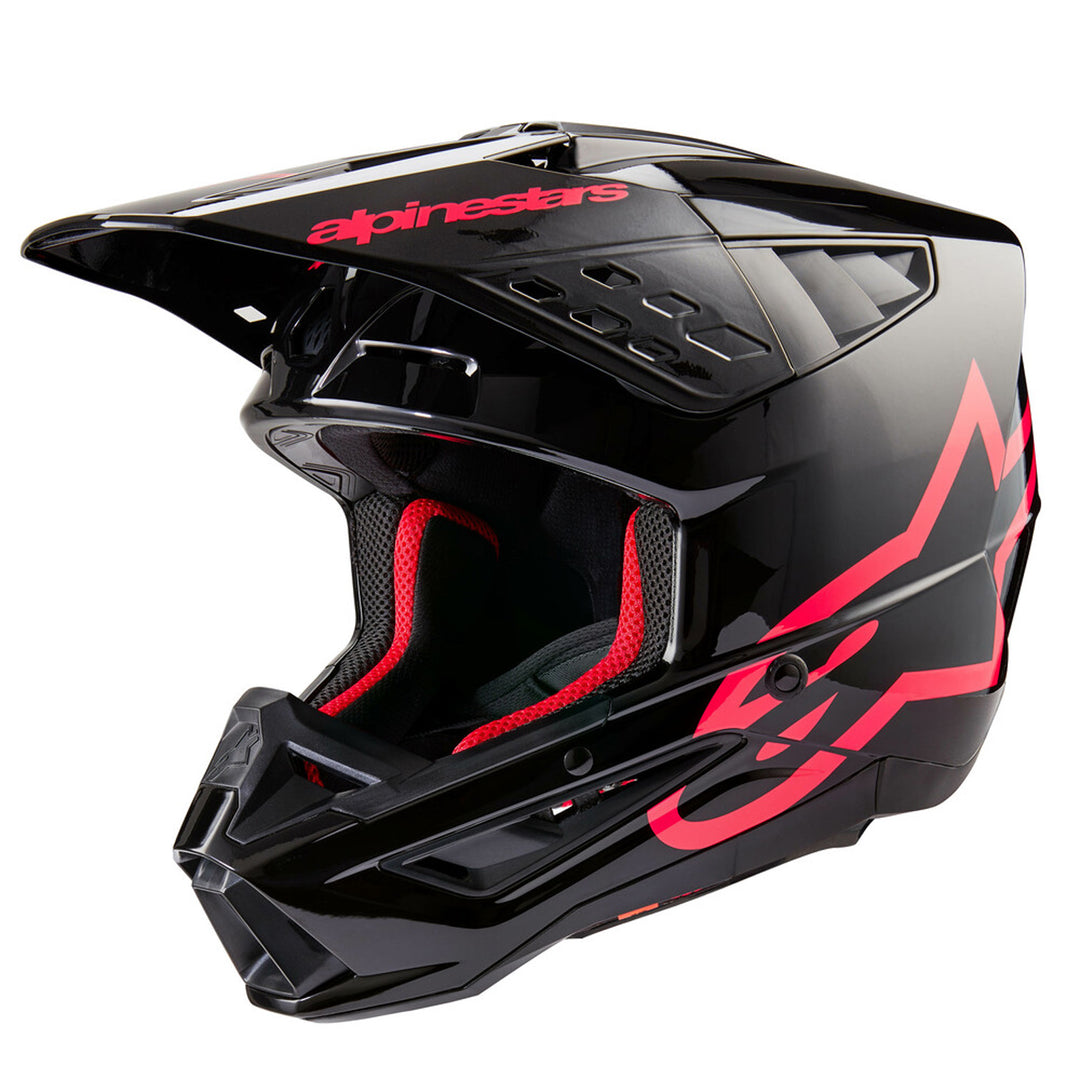 Alpinestars SM5 Corp Helmet Black/Diva Pink - Front Side View