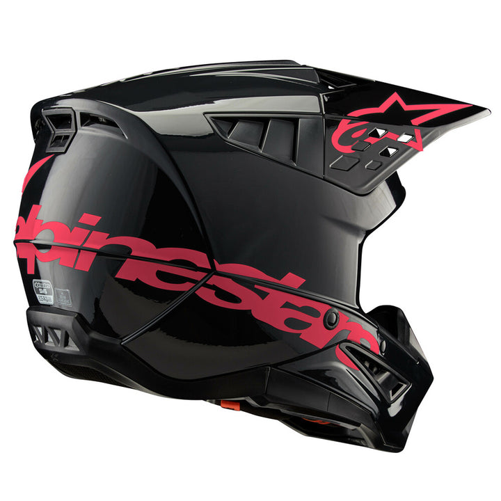 Alpinestars SM5 Corp Helmet Black/Diva Pink - Rear Side View