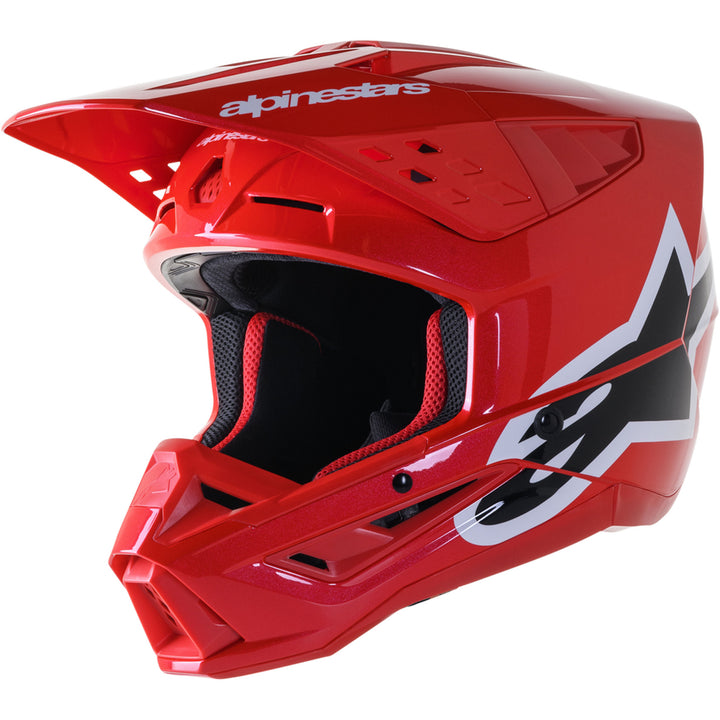 Alpinestars SM5 Corp Helmet Bright Red - Front Side View
