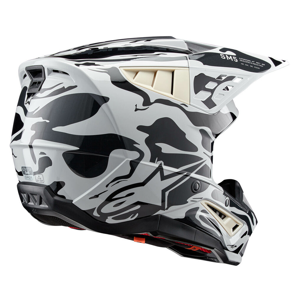 Alpinestars SM5 Mineral Helmet Cool Gray/Dark Gray - Rear Side View