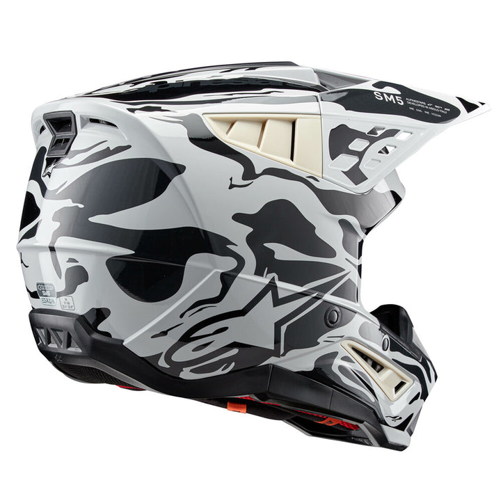 Alpinestars SM5 Mineral Helmet Cool Gray/Dark Gray - Rear Side View