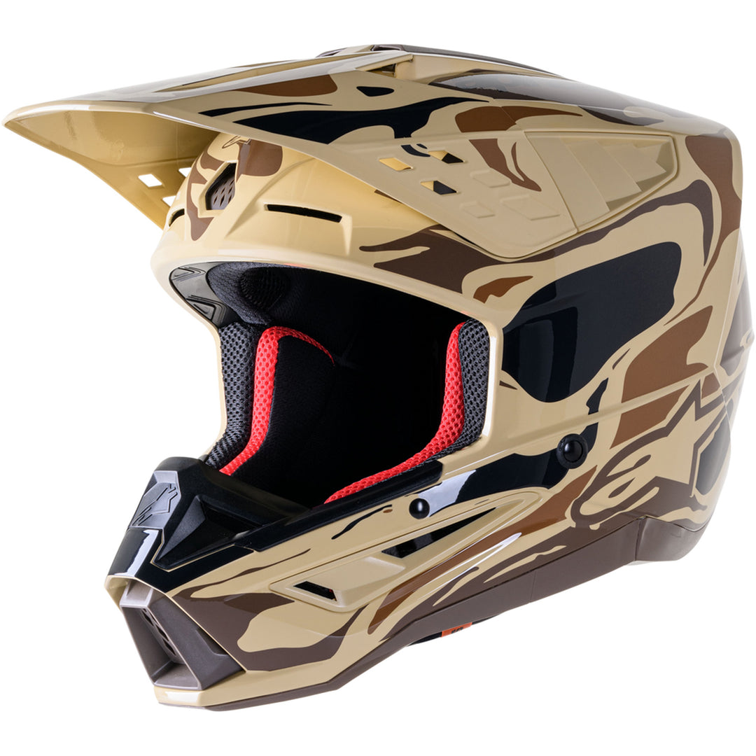 Alpinestars SM5 Mineral Helmet Dark Brown/Kangaroo - Front Side View