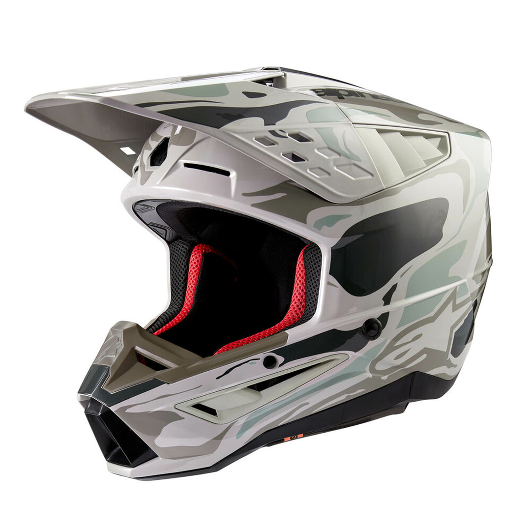 Alpinestars SM5 Mineral Helmet Warm Gray/Celadon Green - Front Side View
