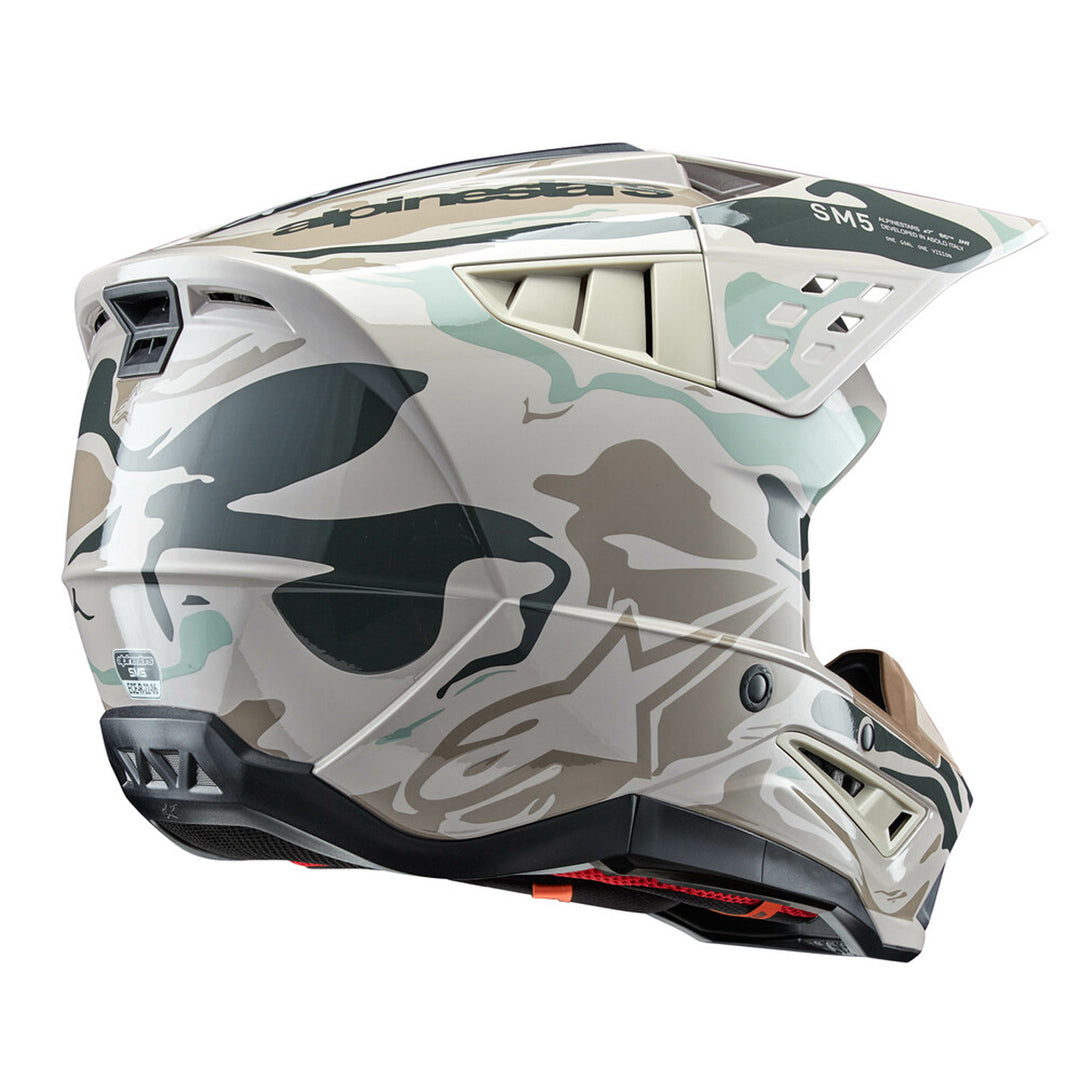 Alpinestars SM5 Mineral Helmet Warm Gray/Celadon Green - Rear Side View