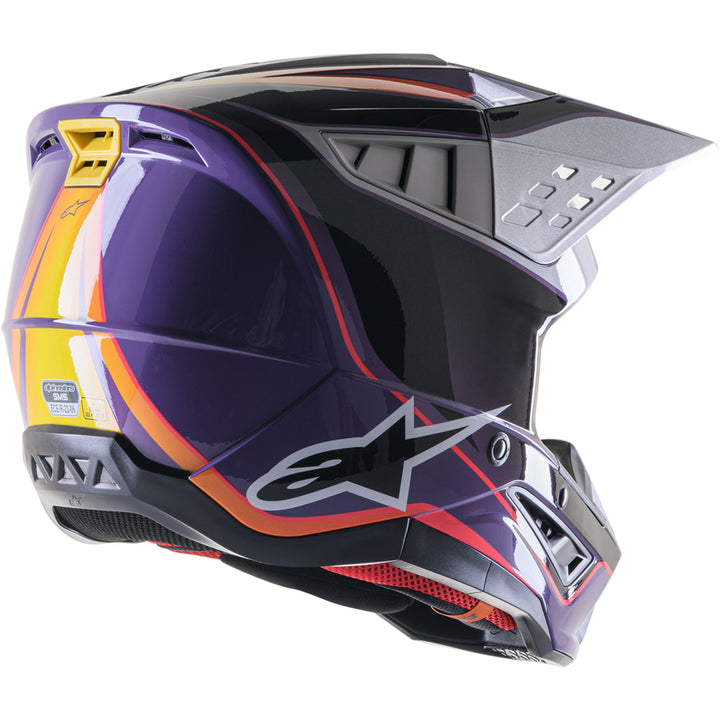 Alpinestars SM5 Sail Helmet Violet/Black/Silver - Rear Side View