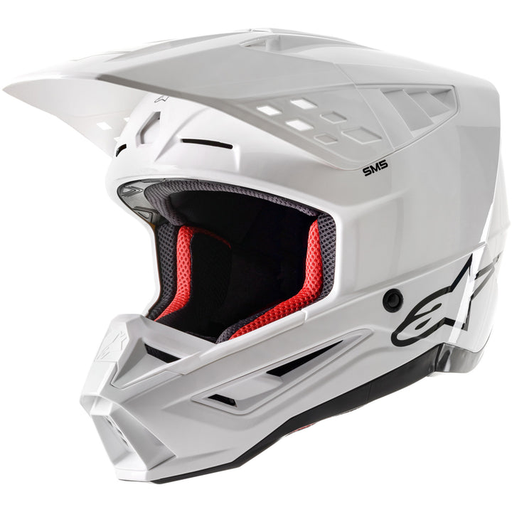 Alpinestars SM5 Solid Helmet Gloss White - Front Side View