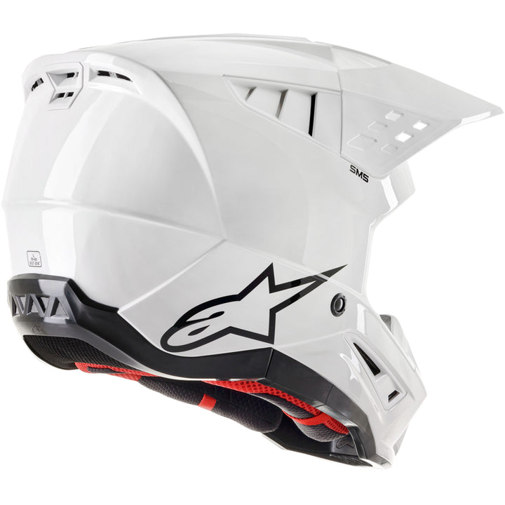 Alpinestars SM5 Solid Helmet Gloss White - Rear Side View