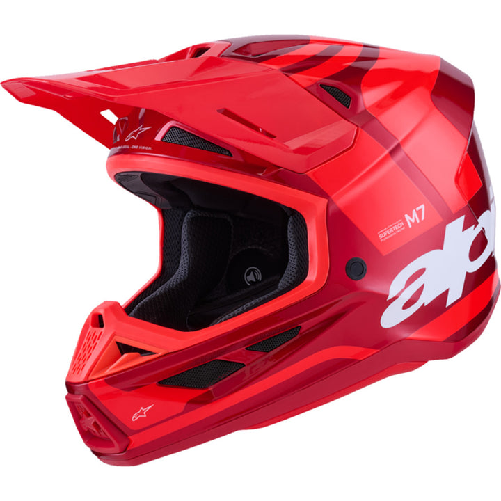Alpinestars SM7 Core Helmet Gloss Red - Front Left Side View