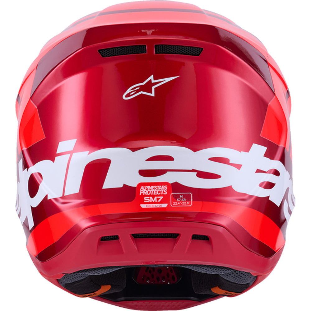 Alpinestars SM7 Core Helmet Gloss Red - Rear View