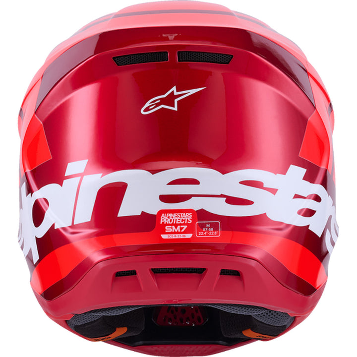 Alpinestars SM7 Core Helmet Gloss Red - Rear View
