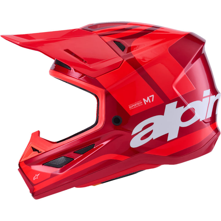 Alpinestars SM7 Core Helmet Gloss Red - Left Side View