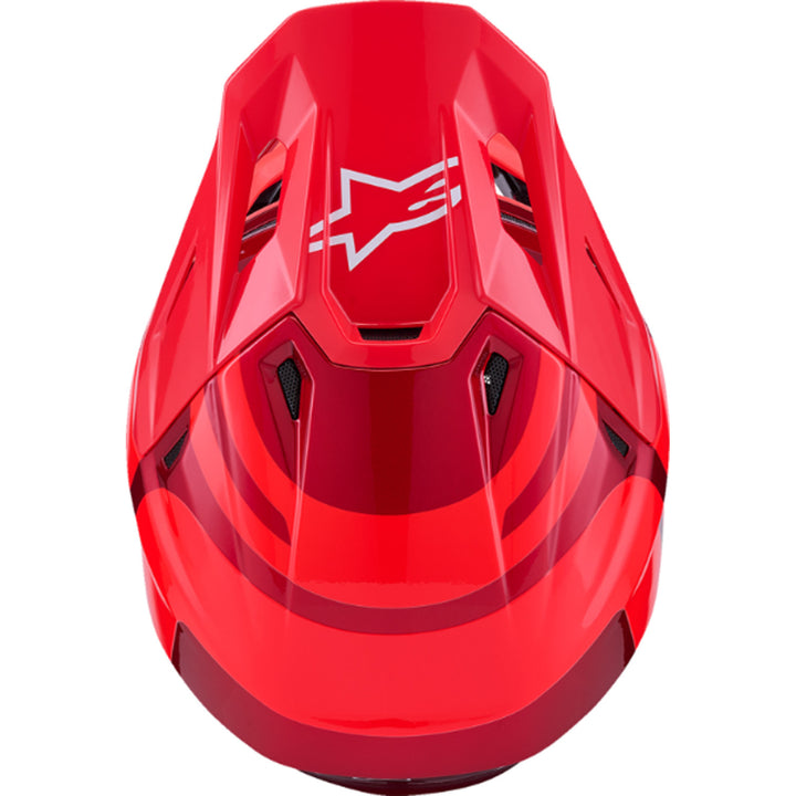 Alpinestars SM7 Core Helmet Gloss Red - Top Down View