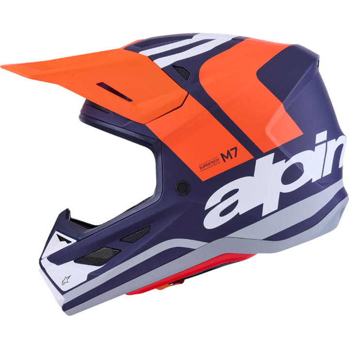 Alpinestars SM7 Core Helmet Matte Orange/Blue - Left Side View