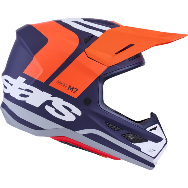 Alpinestars SM7 Core Helmet Matte Orange/Blue - Right Side View