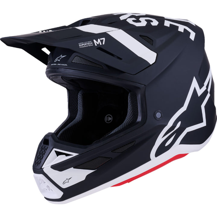 Alpinestars SM7 Dasher Helmet Matte Black/White - Front Left Side View
