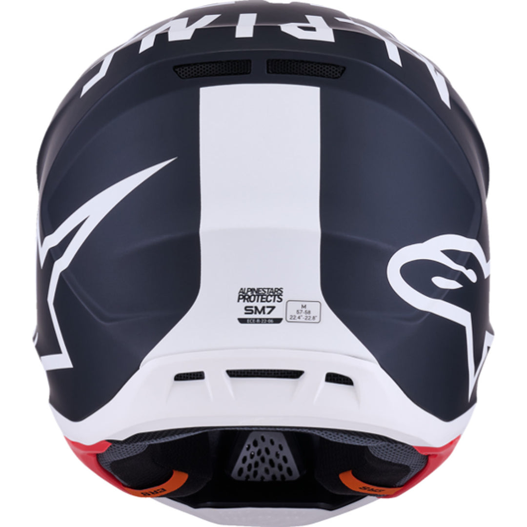 Alpinestars SM7 Dasher Helmet Matte Black/White - Rear View