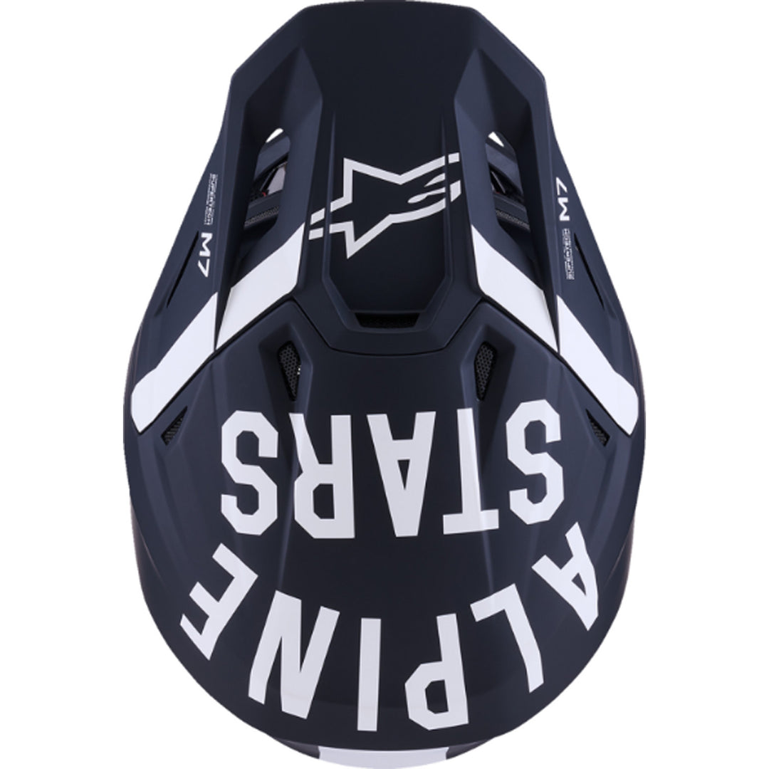 Alpinestars SM7 Dasher Helmet Matte Black/White - Top Down View