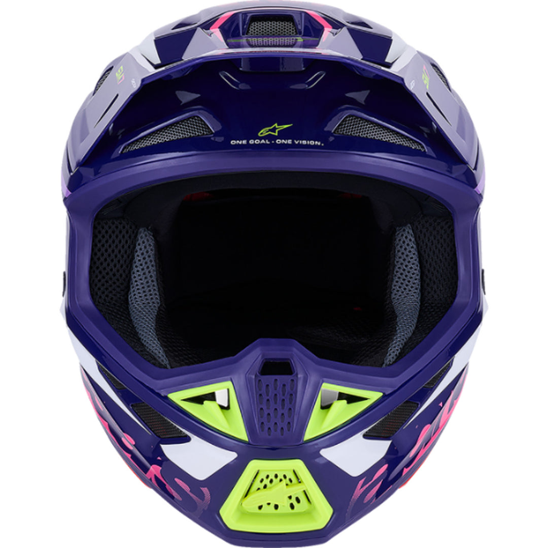Alpinestars SM7 Deed Helmet Gloss Purple/Pink - Front View