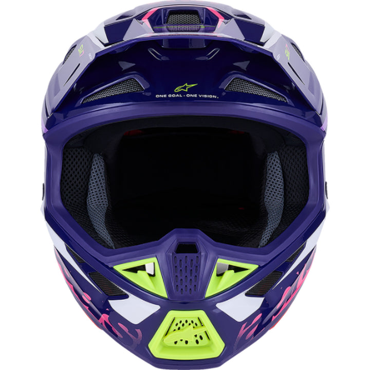 Alpinestars SM7 Deed Helmet Gloss Purple/Pink - Front View