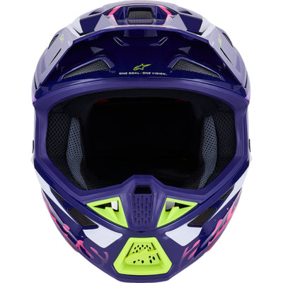 Alpinestars SM7 Deed Helmet Gloss Purple/Pink - Front View