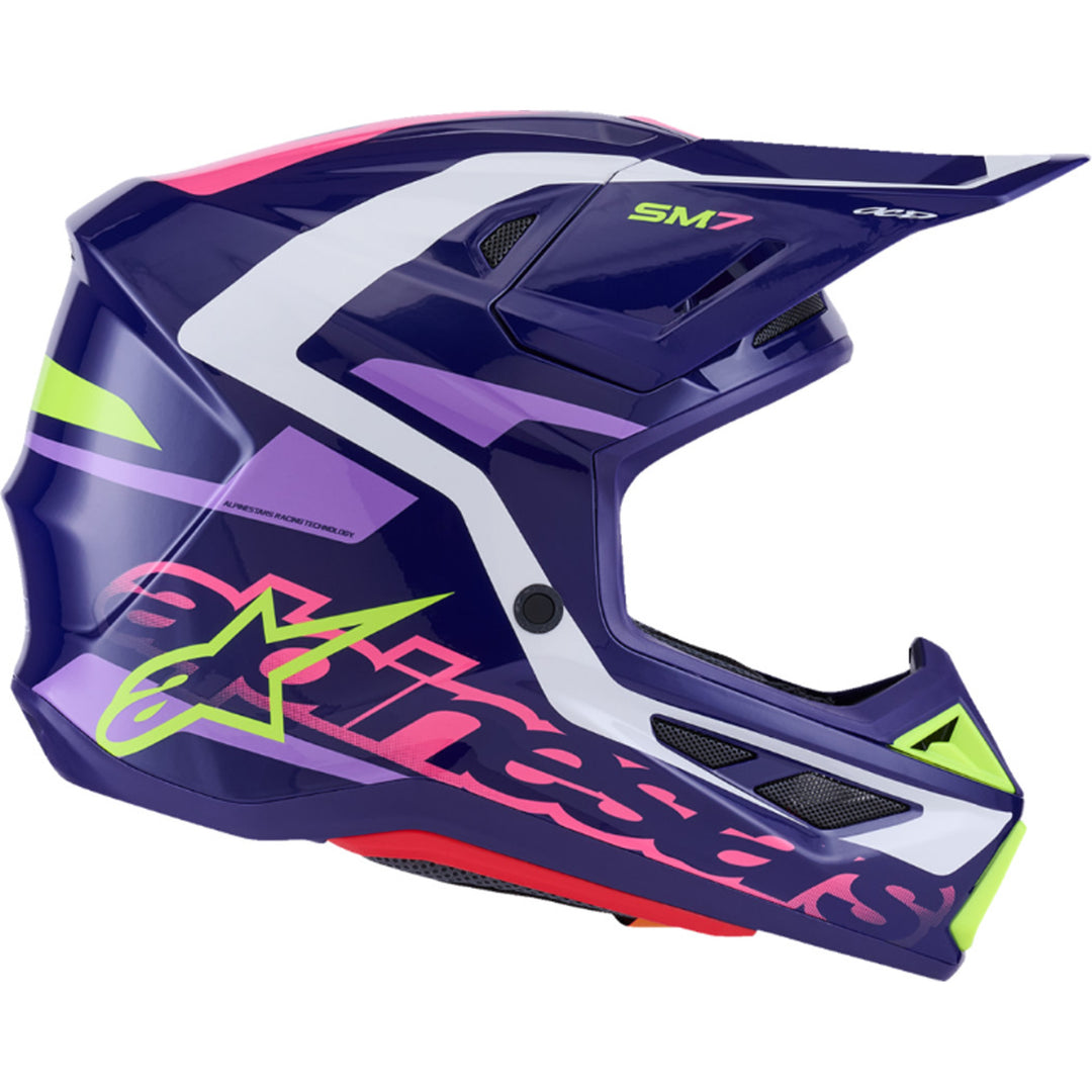 Alpinestars SM7 Deed Helmet Gloss Purple/Pink - Right Side View
