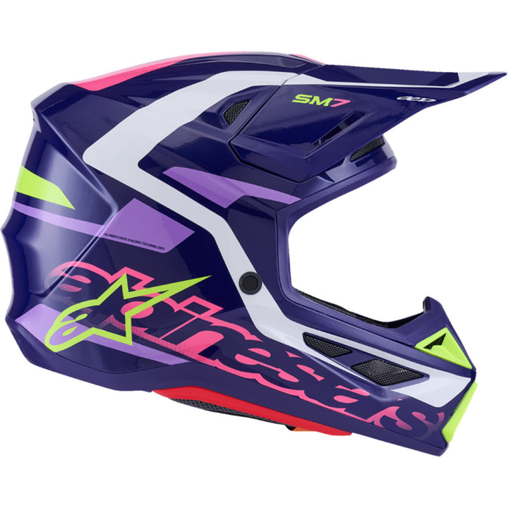 Alpinestars SM7 Deed Helmet Gloss Purple/Pink - Right Side View