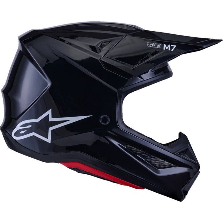 Alpinestars SM7 Solid Helmet Gloss Black - Right Side View
